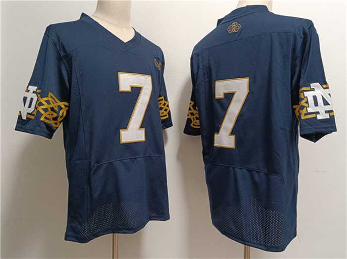 Men%27s Notre Dame Fighting Irish #7 Audric Estime Navy Limited Stitched Jersey